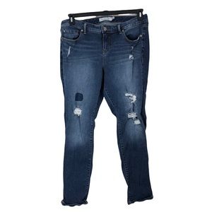 Torrid Distressed Destroyed Denim Jeans Boyfriend Cut Cotton Spandex Plus SZ 18R